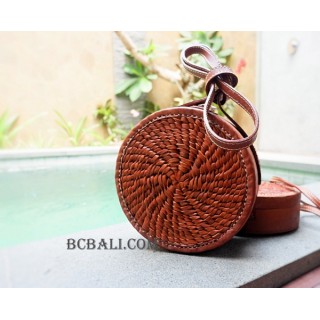 full leather circle sling bags medium size